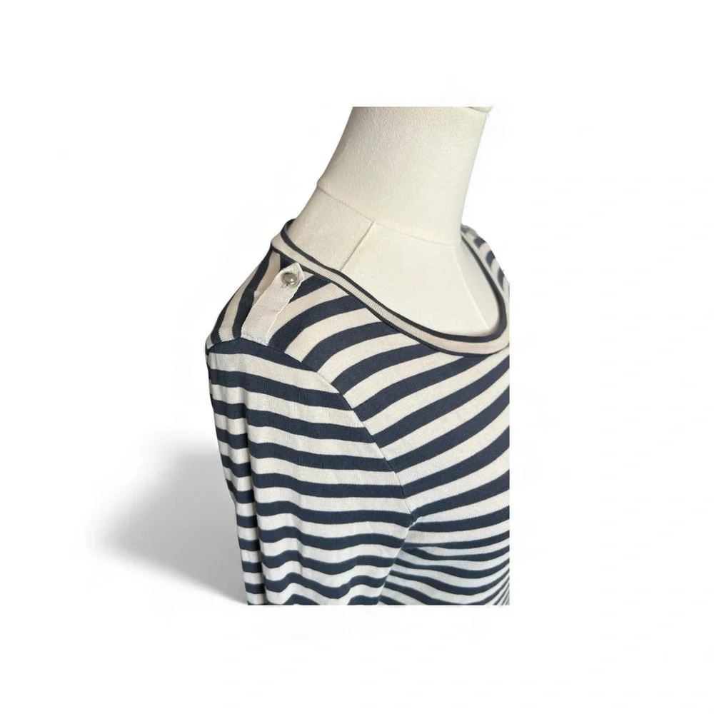 GUC J.Crew blue & cream striped long sleeve tee – size M - Picture 4 of 8